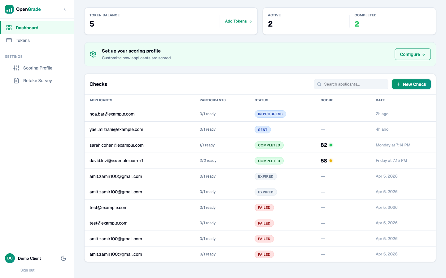 Open Grade screenshot